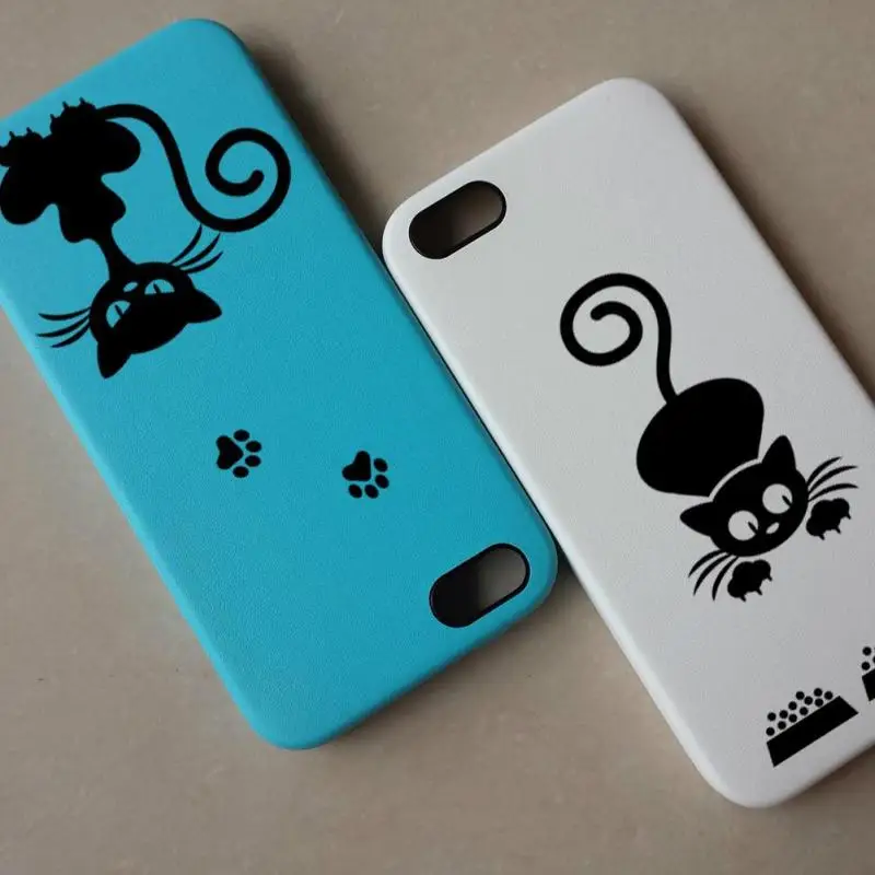Cute Black Cat Wall Stickers Vinyl Decal For Kids Rooms Cartoon Pussy Decoration Switch Mural R4 | Дом и сад