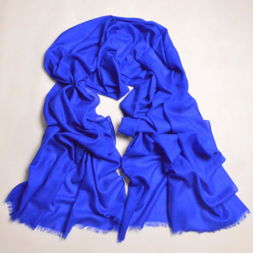 Женский шерстяной шарф однотонный длинный с принтом 100% Натуральная шерсть 210x80 см