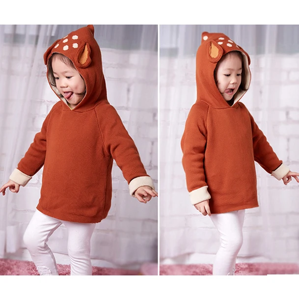 Children 's sweater Rutao Xuan autumn and winter new thick plus brown bear baby cotton hand |