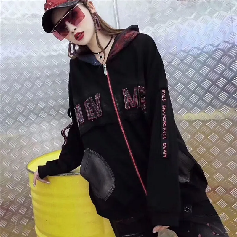Женская винтажная куртка с капюшоном Max LuLu Повседневная ветровка в Корейском