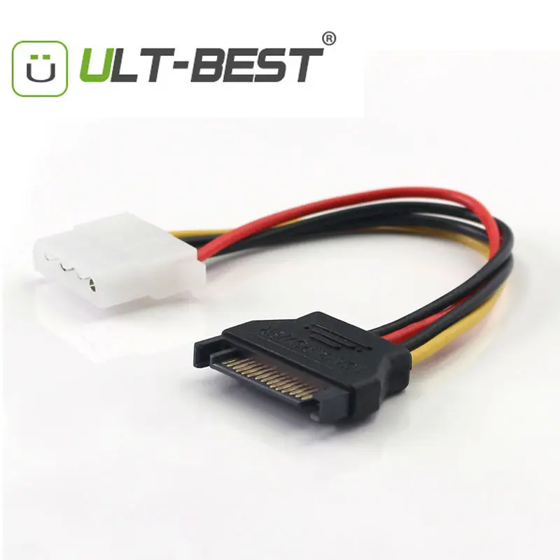 Сверхлучший Удлинительный кабель SATA серия ATA 15pin штекер к Molex IDE 4pin гнездовой