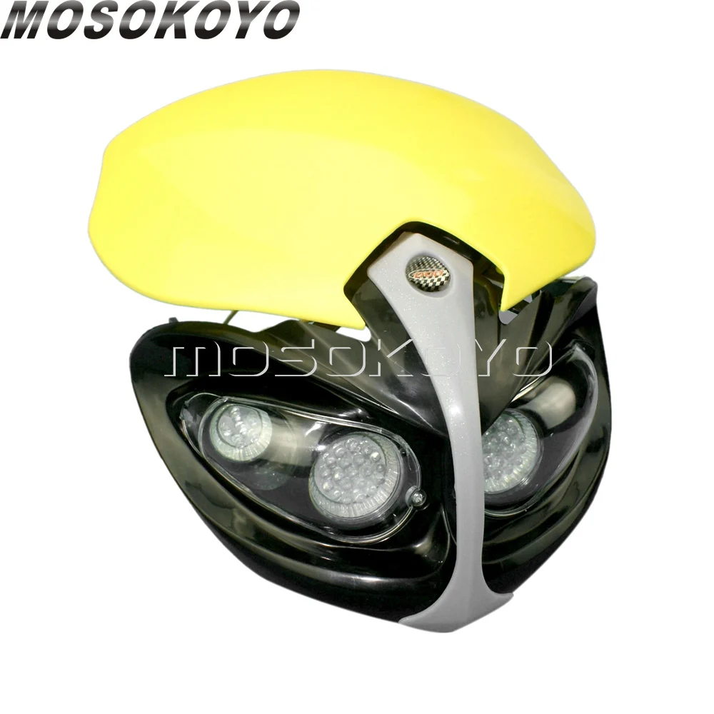 Мотоциклетная фара Dirt Bike Enduro для мотокросса Yamaha Suzuki LTZ RM 650 200 250 125 400 RMZ DR DRZ желтая