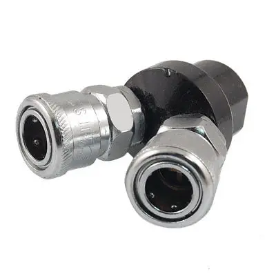 

Metal Aluminum 2 Way Pneumatic Air Tool Quick Coupler Connector
