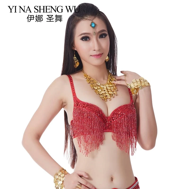 Женский бюстгальтер для танца живота с бахромой и бусинами летний топ