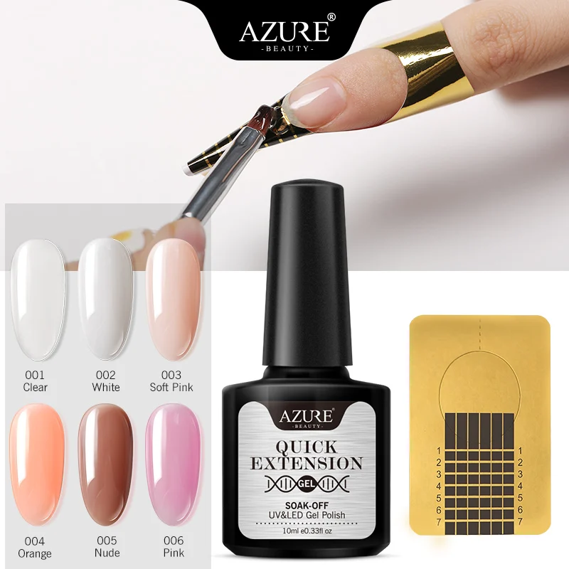 Azure beauty, удлиняющий УФ-Комплект гель-лака для наращивания, светодиодный Гель-лак для ногтей, Набор стикеров для ногтей, впитывающий строительный УФ-гель
