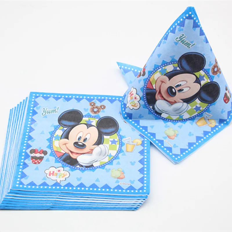 10pcs Животные анимация мультфильм Микки Маус Синяя тема Микки Маус одноразовая посуда День рождения украшение для детей - Цвет: 10pcs
