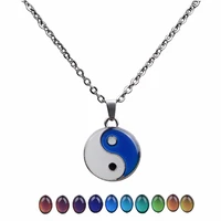 juchao mood necklace taiji bagua yinyang pendant gothic necklace temperature control color change necklaces for women men