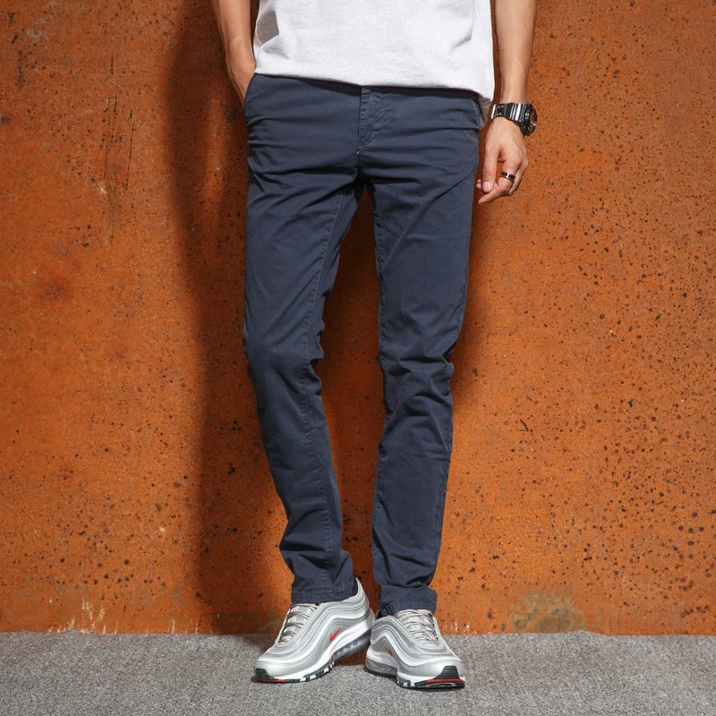 MISNIKI 2018 Autumn New Casual Pants Men Cotton Slim Fit Fashion Trousers 28-38 CYG387 | Мужская одежда