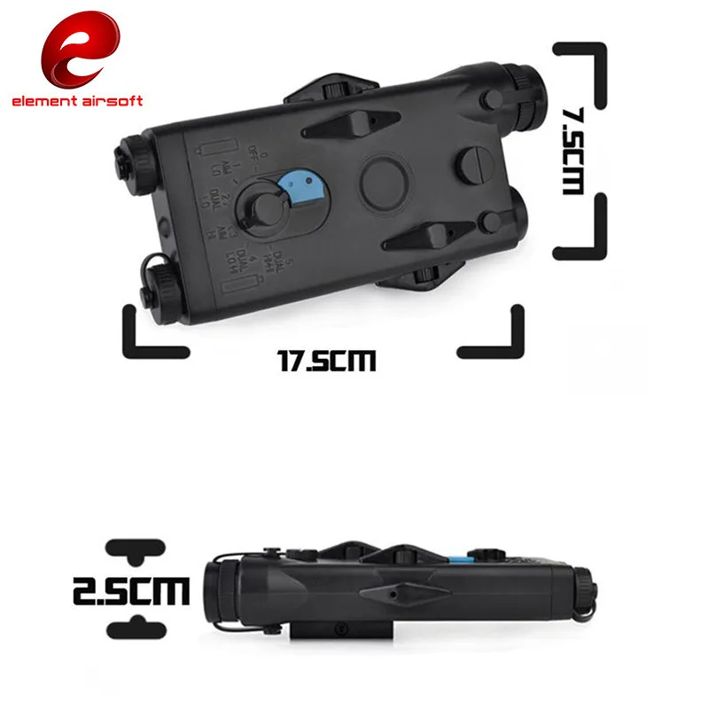 Element Airsoft на PEQ 2 Батарея Чехол коробка с красным лазером Ver L100mm * W65mm H20mm манекен для