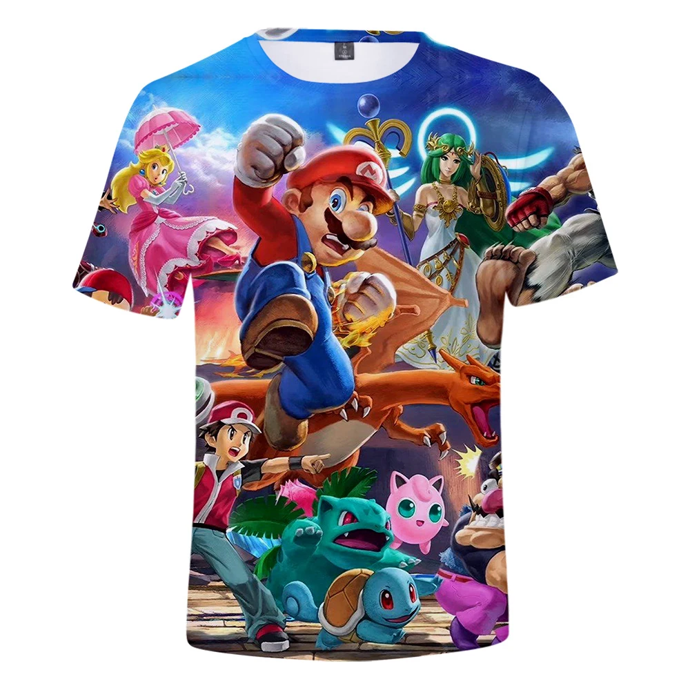 2019 Новое Поступление Super Smash Bros. Пуловер с коротким рукавом и принтом для женщин |