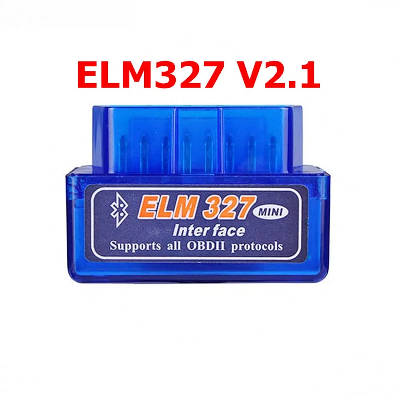 BLUE High quality Super MINI ELM327 V2.1 single board pcb obd2 Bluetooth Scanner ELM 327 V2.1 OBD2 Car diagnostic Scanner - Цвет: BLUE