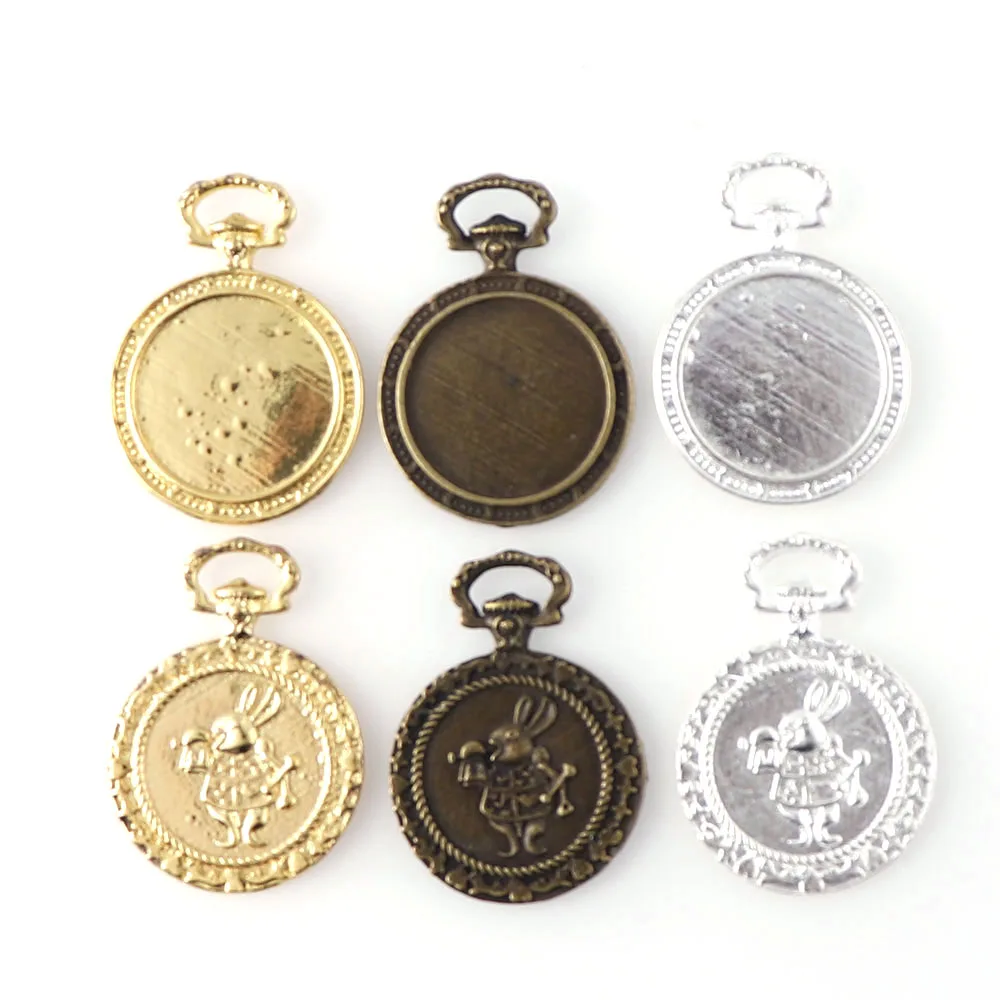 5 шт. карманные часы ретро башня выпуклая основа установка пустая тисненая