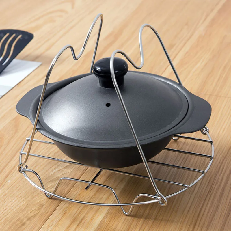 Flexible Stainless Steel Egg Dumplings Steamer Rack Insert Stock Pot Steaming Tray Stand Cooling Cookware Tools | Дом и сад