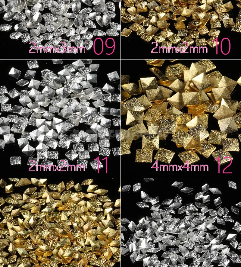 500 шт./упак. матовый цвет серебристый, Золотой 3D прямоугольник Triagnle в форме квадрата в форме звезды с голубыми овальными висячие серьги с металлическими заклепками; Нейл арт драгоценные камни с заклепками украшения