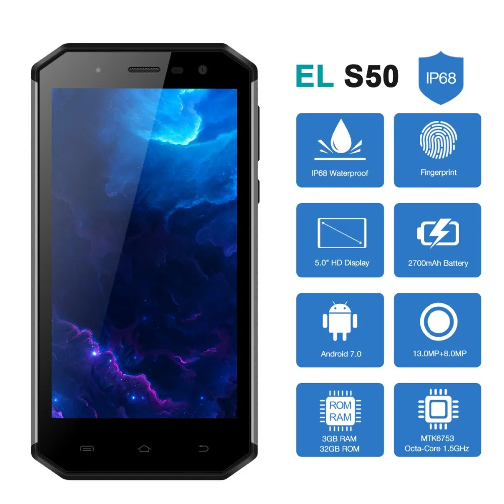 E & L S50 прочный мобильный телефон водонепроницаемый ударопрочный IP68 Телефон 5 0