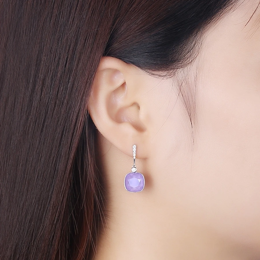 Malanda круглый благородный кристалл от Swarovski серьги висячие серьги из серебра 925 пробы для женщин модные серьги ювелирные изделия подарок