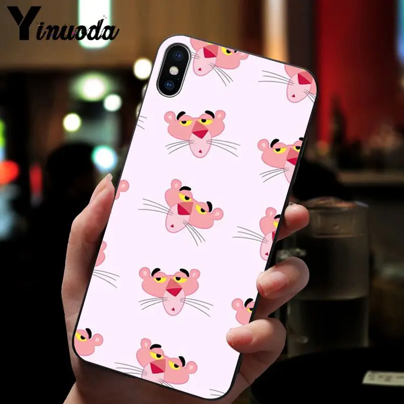 11pro MAX Розовая пантера ТПУ Черный чехол для телефона iPhone 6S 6plus 7plus 8 8Plus X Xs 5 5S