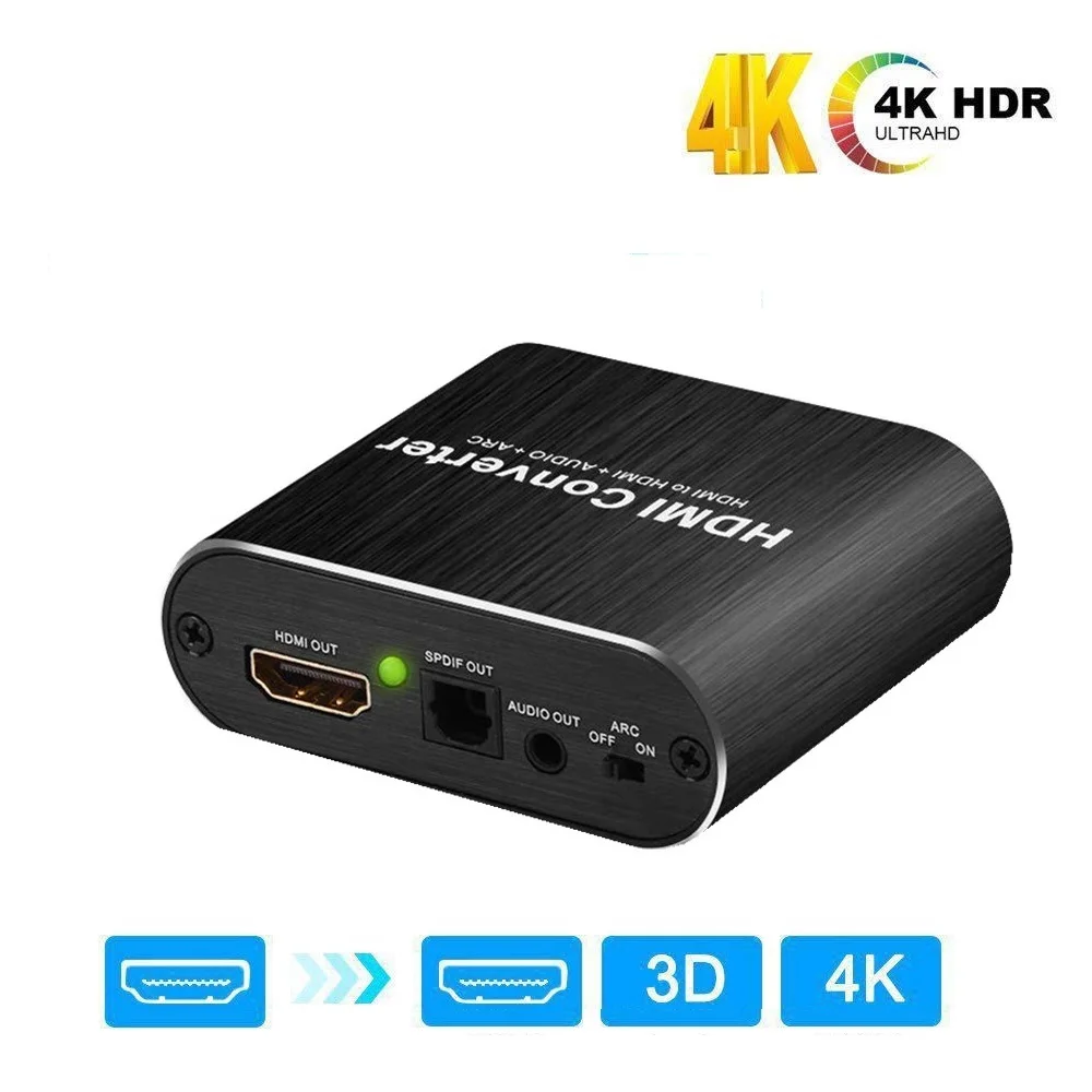 HDMI аудио сплиттер экстрактор 4K 60hz HDMI к аудио экстрактор 5,1 ARC аудио независимый выход стерео SPDIF сигнал HDMI переключатель