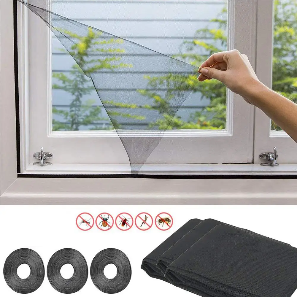 

3Pcs DIY Indoor Insect Fly Screen Curtain Invisible Transparent Window Insects Mesh Screen Mosquito Protection Net For Kitchen 2
