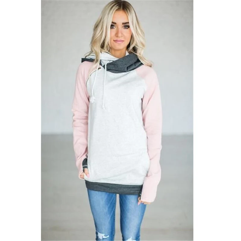 Новый стиль осенью 2017 женские толстовки с капюшоном в стиле пэчворк длинными