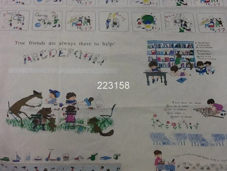 Хлопок и лен 150 см dswide tolie friends с принтом для подушки сумки скатерти салфеток