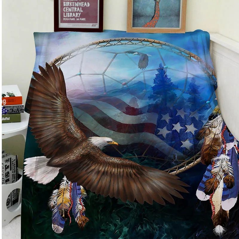 Одеяло удобное теплое мягкое плюшевое легкое в уходе машинная стирка Орел Ловец