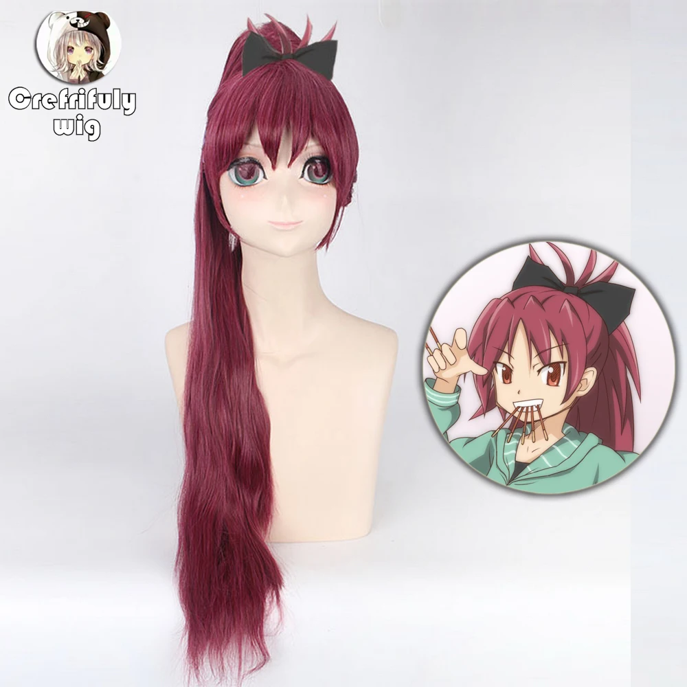Парик для косплея Puella Magi Madoka Magica Sakura Kyouko Auburn длинный прямой Женский синтетические