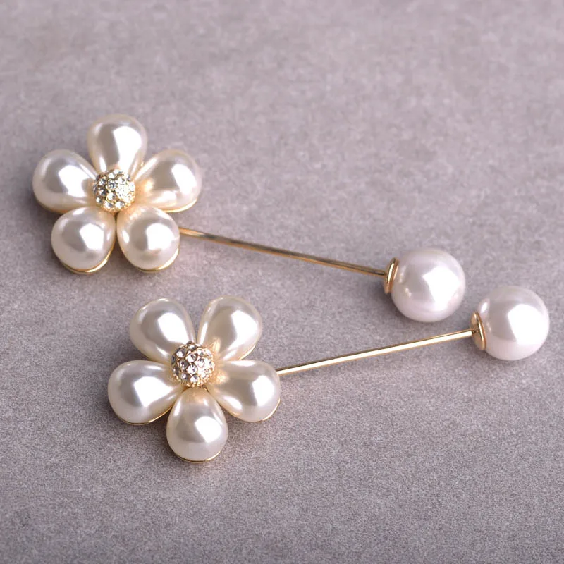 Женская бутоньерка Blucome свадебная брошь в форме цветка с имитацией жемчуга