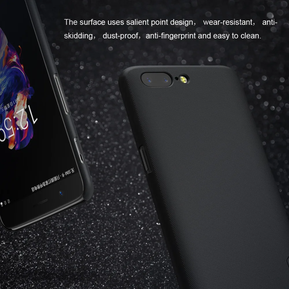 case for oneplus 5 cover 5.5 inch NILLKIN Frosted PC Plastic hard back + Screen Protector one plus |
