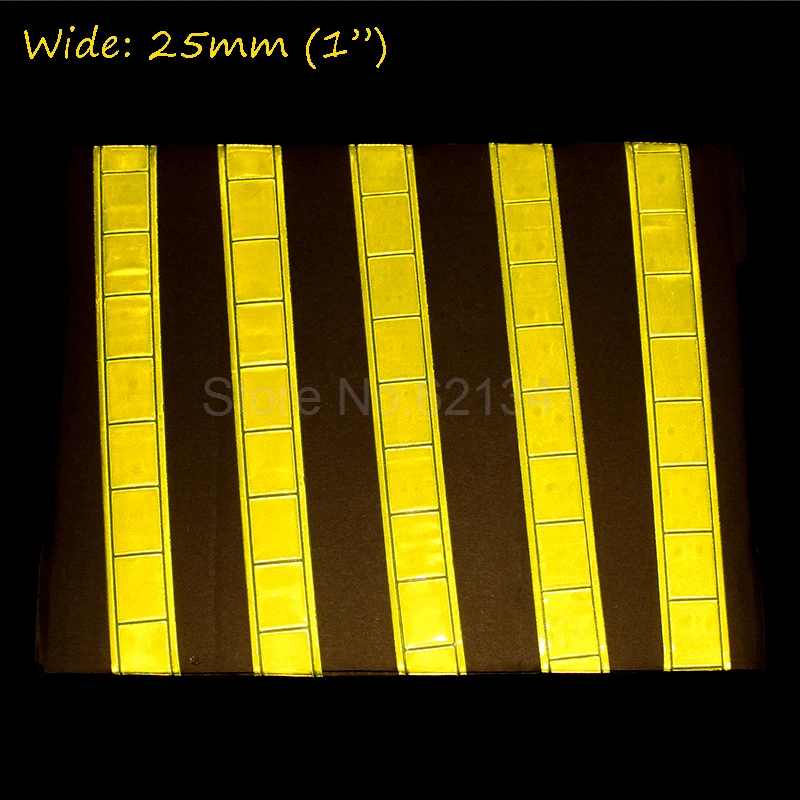 

Yellow Reflective PVC Tape Safety Warning Tape Reflective Garment Accessories Sew on Tape 25mm(1") Free Shipping