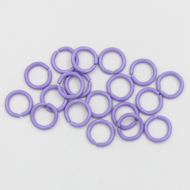 Light Purple 50 шт./лот 8 мм прыгающие черные красочные кольца разделенные кольца соединители для Diy ювелирных изделий Поиск изготовления аксессуаров торговля поставки - Цвет: Light Purple