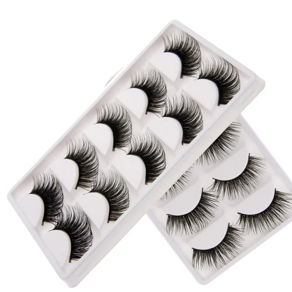 5 пар/компл. ручной работы накладные ресницы двойной Слои Профессиональный Для