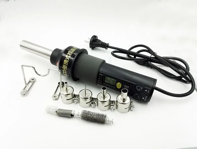 Регулируемая цифровая фена Тепловая пушка паяльная станция SMD BGA 8018LCD+ нагревательный элемент 220 В LCD