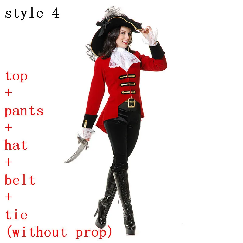 style 4 Костюмы на Хэллоуин для взрослых пиратов Карибского моря Костюмы для косплея сомалийский пират платья шляпа для Для женщин девочек полный набор нарядная одежда для вечеринки - Цвет: style 4