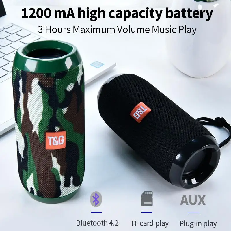 Bluetooth-Колонка BEESCLOVER TG117 водонепроницаемая Портативная Беспроводная колонка с