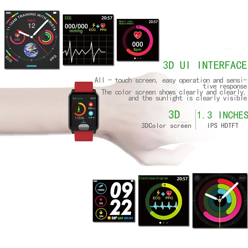 Смарт часы Timethinker E04 для мужчин и женщин Reloj ECG + PPG с пульсометром фитнес трекером PK