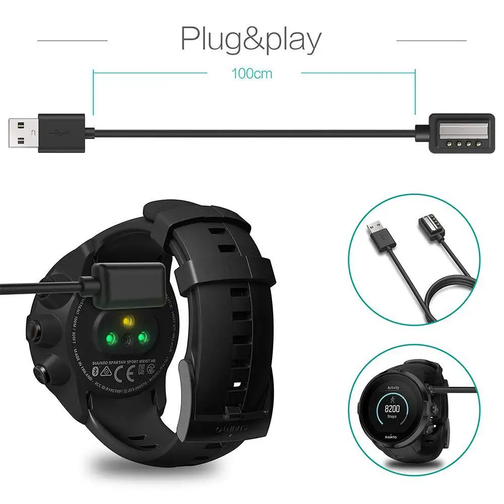 Yiwa USB зарядный кабель зажим Колыбель зарядное устройство для Suunto Спартан ультра HR