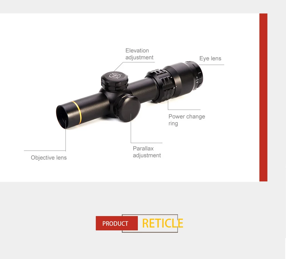 2-8X20 Tactical Riflescopes Outdoor Hunting Shooting Scope With 11 20mm Rail Mount 1/4MOA Click Value Optical Sight Rifle Scope