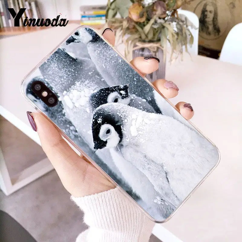 Милый мягкий чехол для телефона с милым пингвином фото на заказ iphone 12 8 7 6 6S Plus X XS MAX