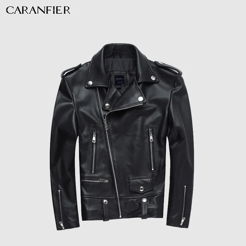 CARANFIER популярные модные куртки из овечьей кожи шикарные облегающие