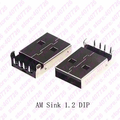 Sink 1.2 DIP Black 10 штук в наборе USB 2,0 разъем Тип мужской разъем USB AM 4pin раковина 2,5 SMT/раковина 1,2 DIP кабеля пайки - Цвет: Sink 1.2 DIP Black