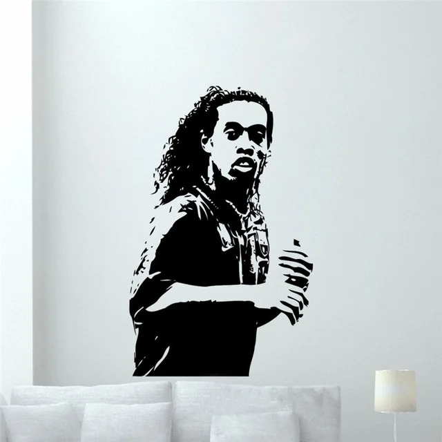 Ronaldinho стикер на стену для футболиста виниловая наклейка домашний интерьер гостиной Спорт искусство Декор для общежития барная Фреска