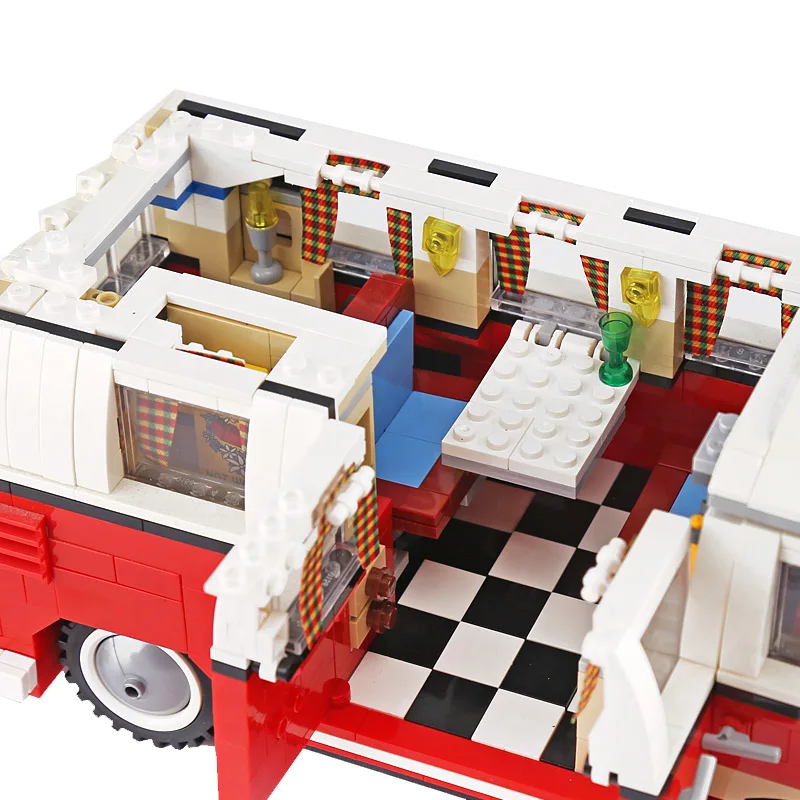 21001 Volkswagen T1 Camper модель автомобиля-фургона 1342 шт. серии Creator строительные блоки игрушки, совместимые с 10220
