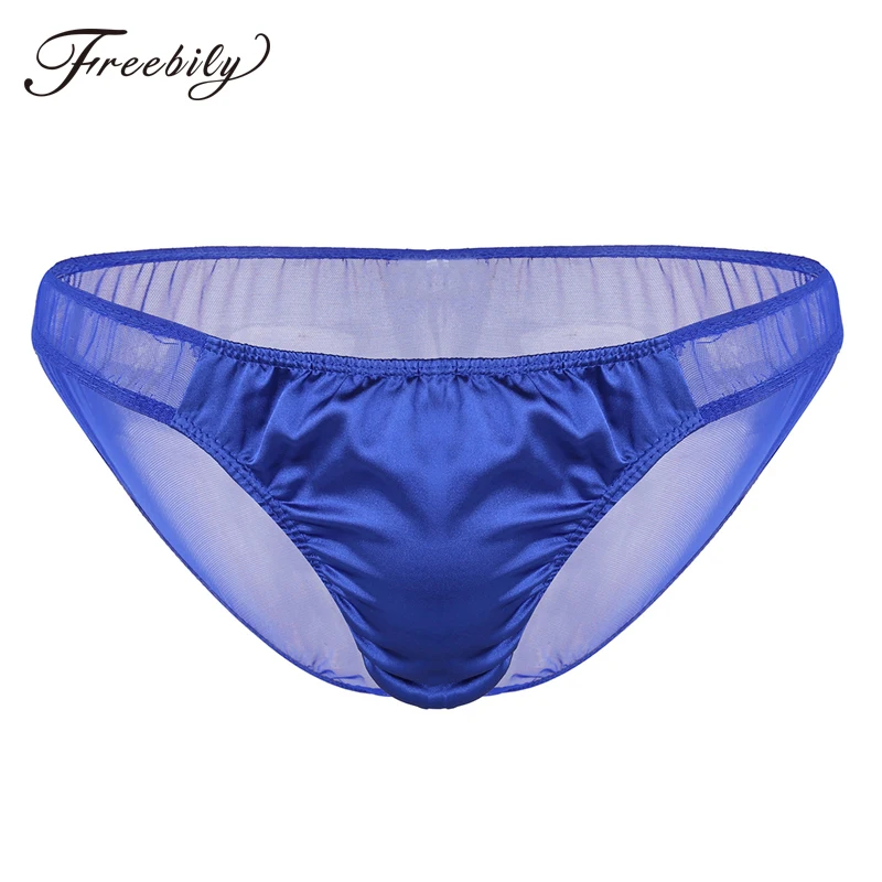

Freebily Gay Mens Lingerie Sissy Panties Briefs Underwear Soft Breathable Sheer See-through Mesh Bikini Briefs Underwear Panties