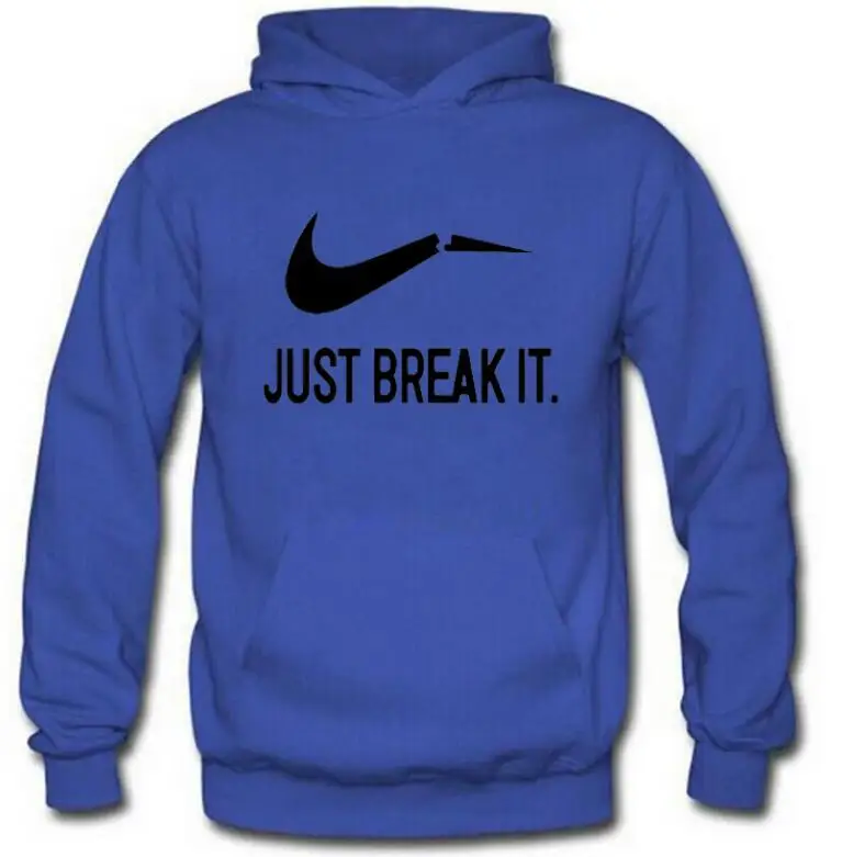 Зимние Just break it печатных Флисовые толстовки Для мужчин спортивный костюм с