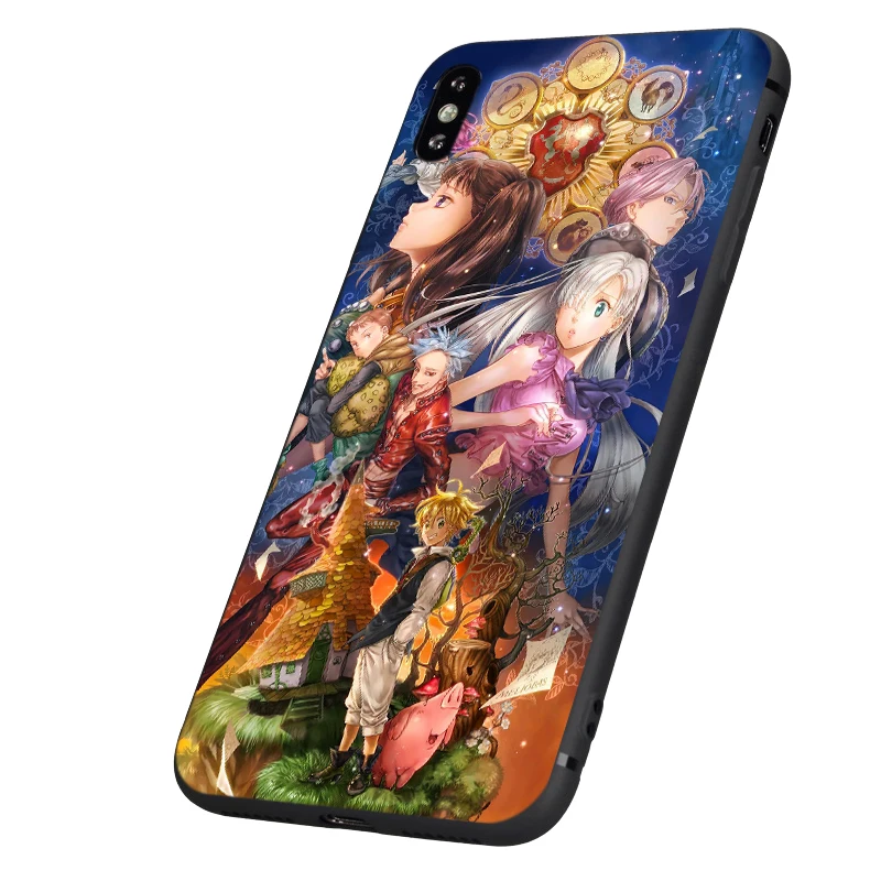 Black tpu case for iphone 5 5s se 6 6s 7 8 plus x 10 silicon cover XR XS 11 pro MAX Nanatsu no Taizai Seven | Мобильные телефоны и