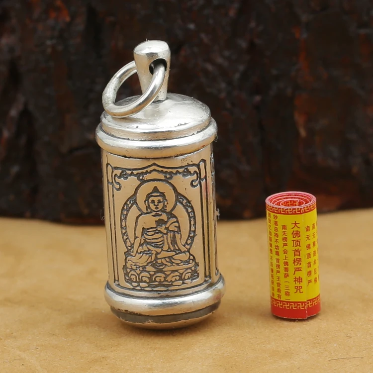 Буддийская подвеска ручной работы из чистого серебра 990 пробы тибетская