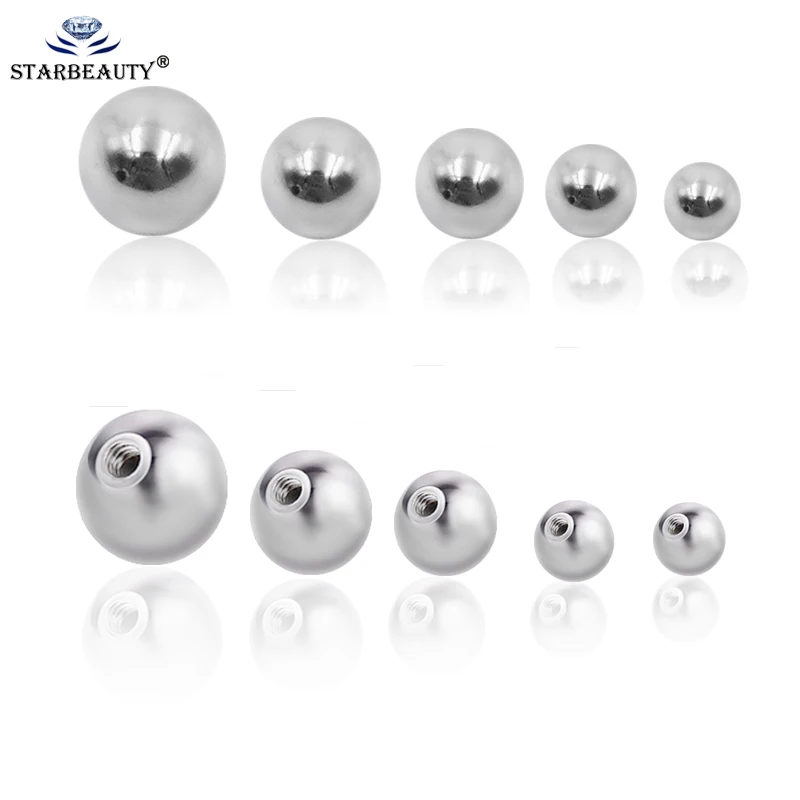 5pcs 2 3 4 5 6 8mm Stainless Steel Screw Piercing Ball Body Jewelry Piercing Parts 14/16G Lip Eyebrow Tongue Belly Navel Ring