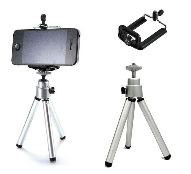 Universal car Mobile Phone stand tripod + Clip Holder mount bracket Adapter For iphone 5s 5c 4s camera samsung htc selfie stick | Мобильные
