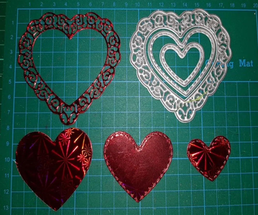 3 шт./компл. DIY Сердце шаблон металлическая пресс форма трафаретная вырезка